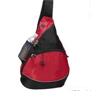 Travelwell Unisex Sling Backpack, 420D Jacquard and Watermark Nylon, Black NWT